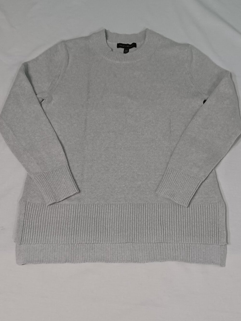 Banana Republic Womens XS Gray Crewneck Sweater Ribbed Hem Cotton Blend